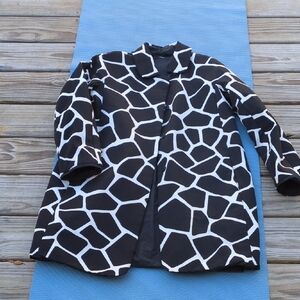 MaxMara Black and White Patterned Trench Coat